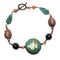 Buddha's Tear Om Aum Copper Wire-Wrap Chunky Gemstone Unisex Bracelet 9.5 Inch OOAK product 1
